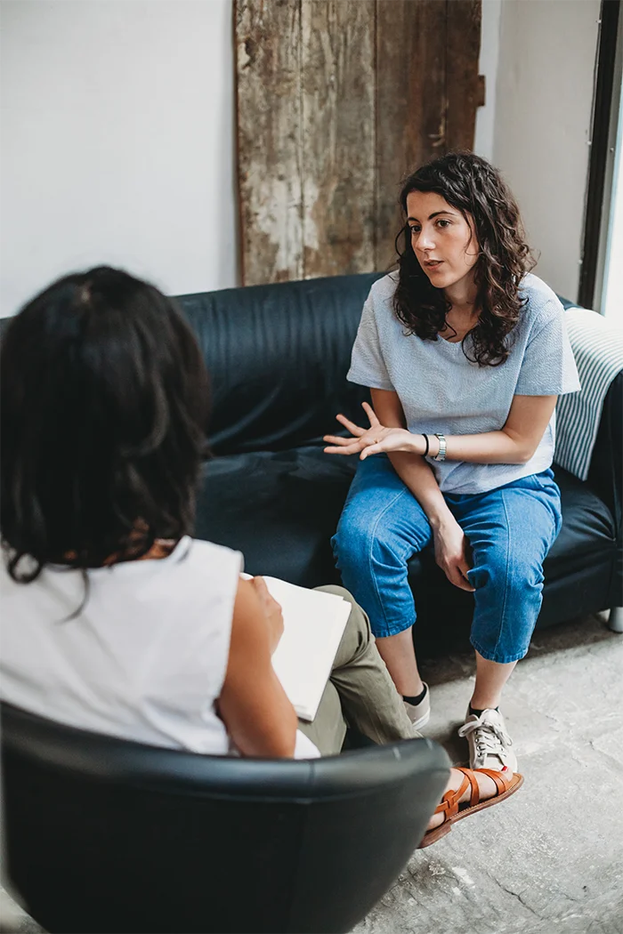 A client processing trauma in therapy