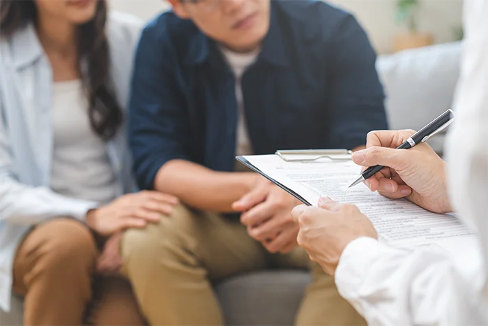 A client in a therapy session