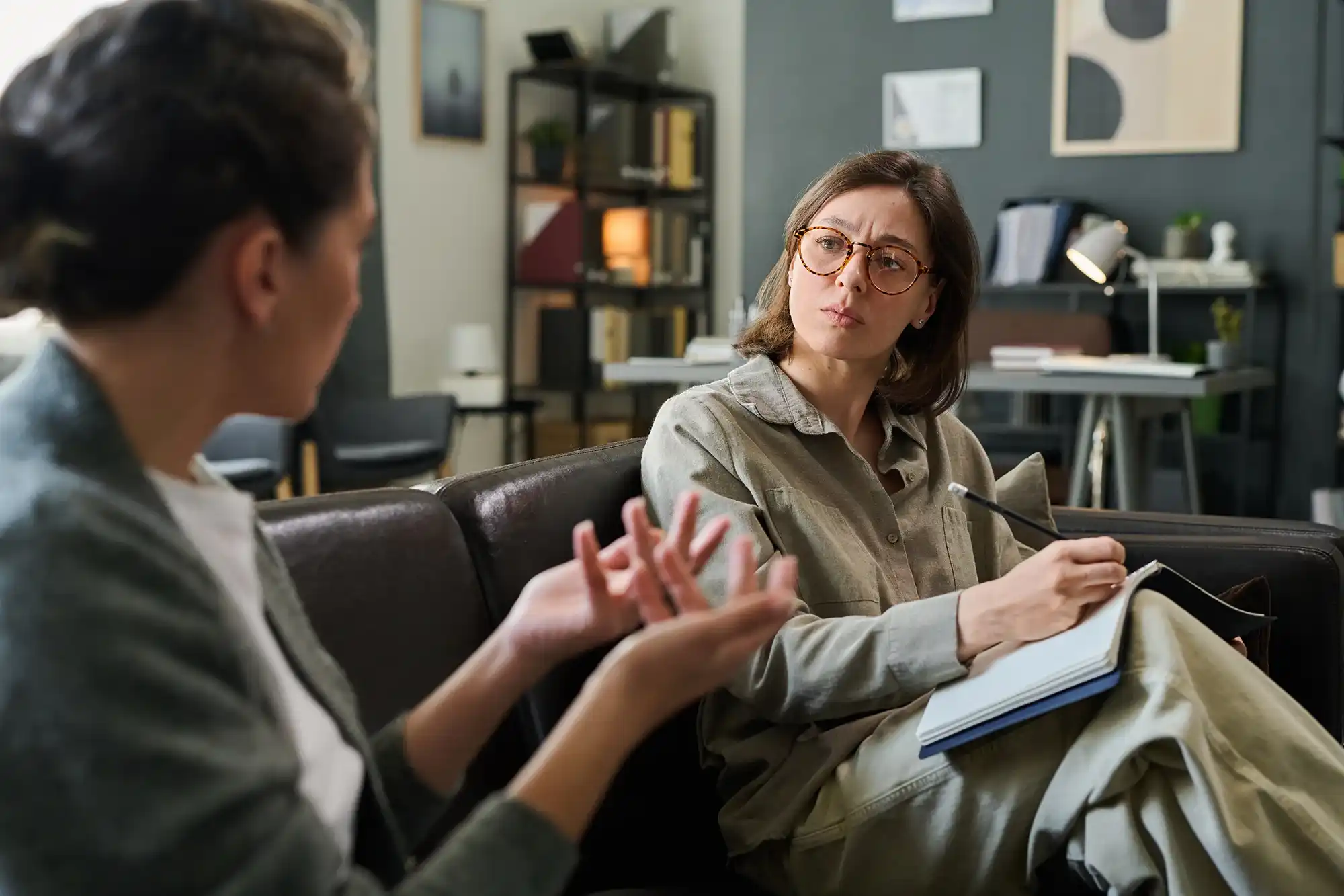 A person considering questions about treatment and recovery