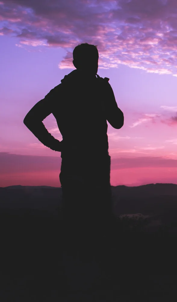 Man jogging in sunset